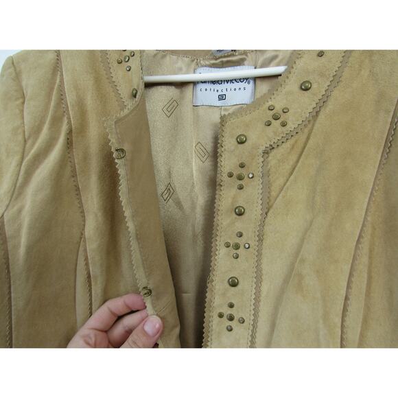 Vintage Pamela McCoy 3/4 Length 100% Suede Studded Western Style Jacket Large - Picture 7 of 9